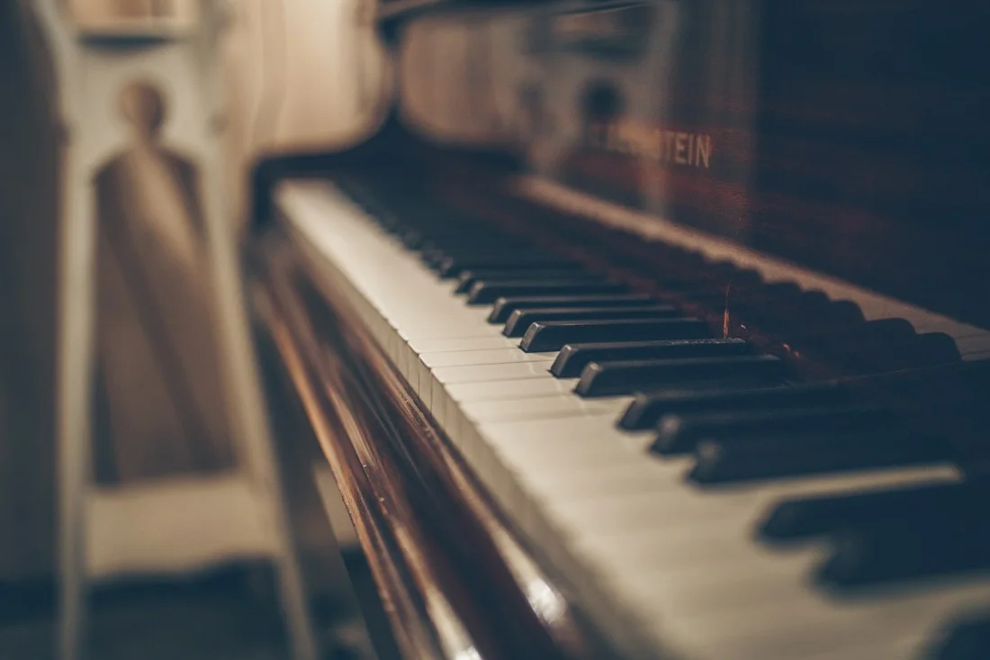 Illustrative close-up of piano keys